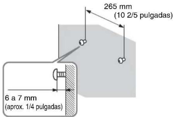 SONY HTCT150 - Ajuste los tornillos a la pared. Los tornillos deben sobresalir entre 6 y 7 mm (aprox. 1/4 pulgadas). - 1