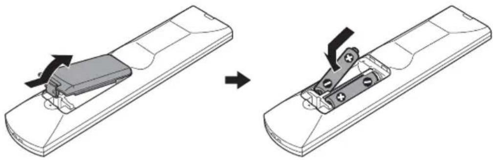SONY HTCT150 - Insertion des piles dans la télécommande - 1