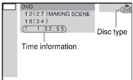 SONY AVDS500ES - Checking the Playing Time and Remaining Time in the Control Menu - 2