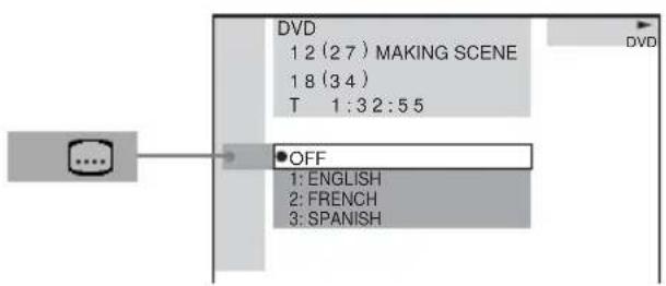 SONY AVDS500ES - Press / to select (SUBTITLE), then press ENTER. - 1