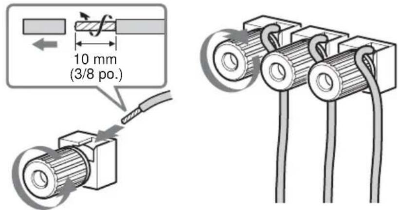 SONY AVDS500ES - Note sur le raccordement des cordons des enceintes à l'ampliturer - 1