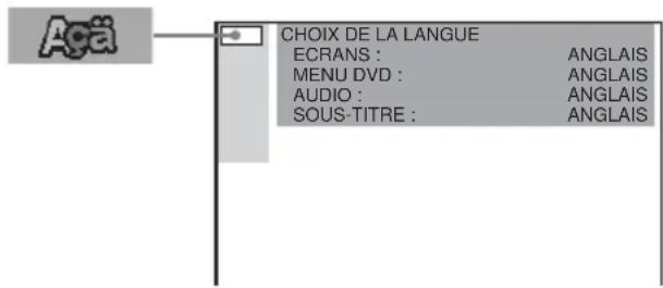 SONY AVDS500ES - Sélection de la langue des menus ou de la bande son - 1