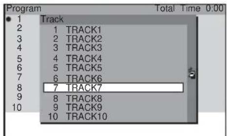 SONY AVDS500ES - Select the track you want to program. - 1