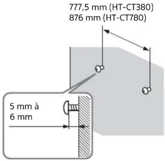 SONY HTCT780 - Serrez les vis sur 2 goujons dans le mur. - 1