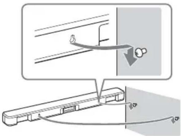 SONY HTS100F - Collez le CALIBRE DE MONTAGE MURAL (fourni) sur un mur. - 3