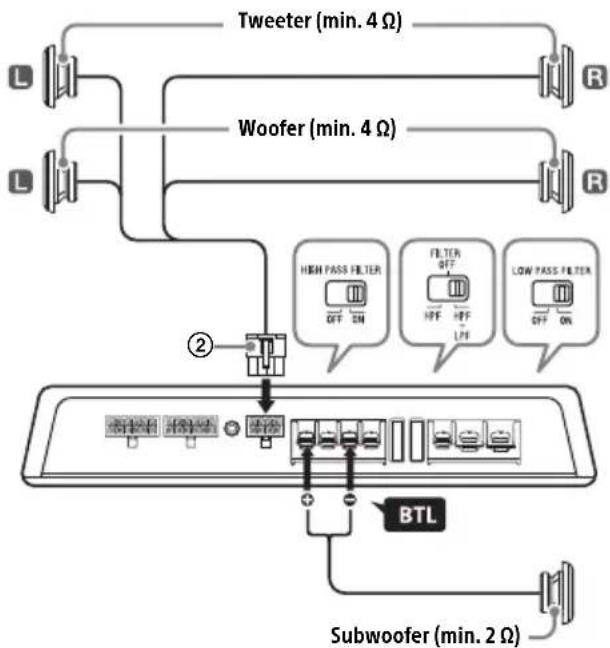 SONY XMGS6DSP - 2-way speaker system with a bridged subwoofer connection - 1