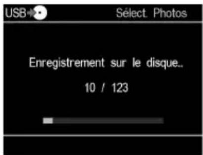 USB→ Sélect. Photos Enregistrement sur le disque.. 10 / 123