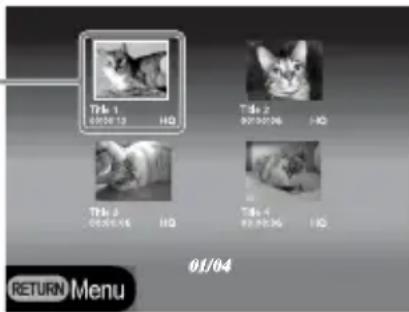 SONY VRDMC6 - Appuyez sur /// pour sélectionner le titre que vous souhaitez prévisualiser, puis appuyez sur le bouton ENTER. - 1