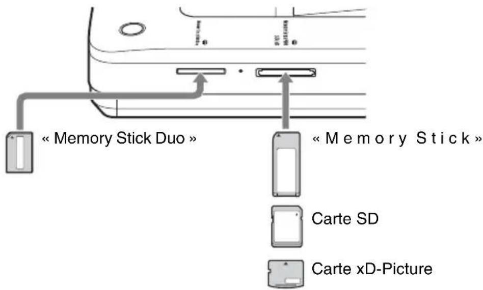 « Memory Stick Duo » « Memory Stick » Carte SD Carte xD-Picture