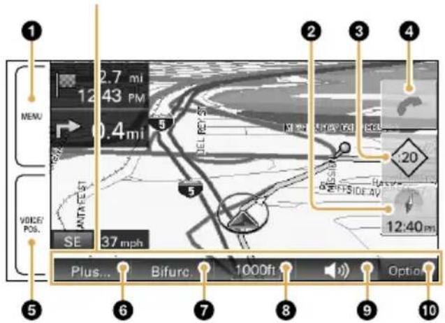 MENU 2.7 mi 12:43 PM 0.4mi 5 5 12:40 m SE 37 mph 2 3 4 20 BIFURC 1000ft Option Plus... 6 7 8 9 10