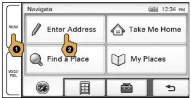 SONY NVU84 - Touch MENU, then "Enter Address." - 1
