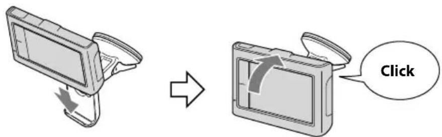 SONY navu NVU44 - Attaching the unit to the cradle - 1