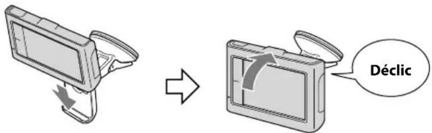 SONY navu NVU44 - Fixation de l'appareil sur le support - 1