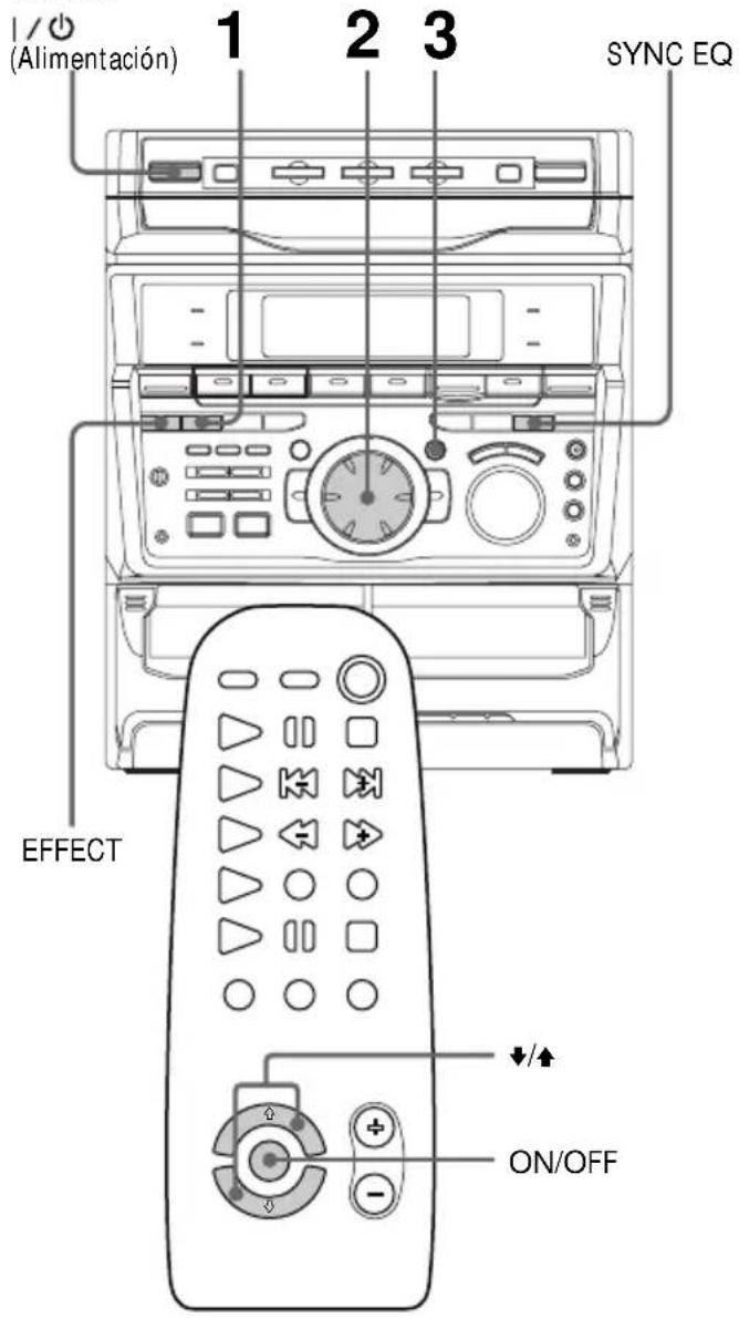 SONY MHCGRX50 - Selección del efecto del menu de música - 1