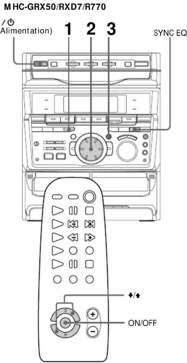 SONY MHCGRX50 - Selection de l'effet sur le menu musical 1 Appuyez sur FILE SELECT. - 2