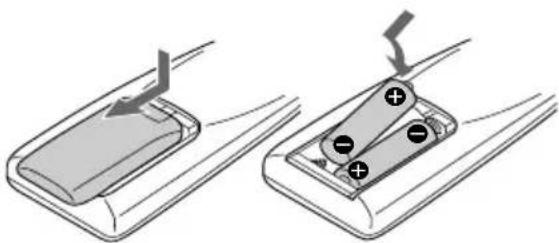 SONY MHCDP1000D - Inserción de dos pilas de tamaño AA (R6) en el mando a distancia - 1