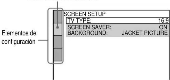 SONY MHCDP1000D - Utilización de la visualización de configuración - 3