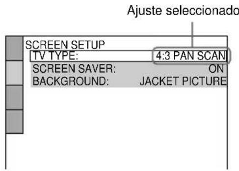 SONY MHCDP1000D - Utilización de la visualización de configuración - 5