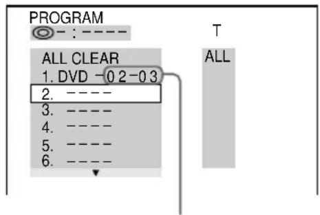 SONY MHCDP1000D - Lors de la programmation d'un DVD - 2