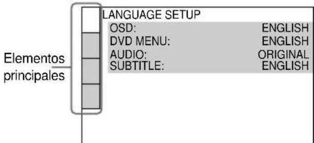 SONY MHCDP1000D - Utilización de la visualización de configuración - 2