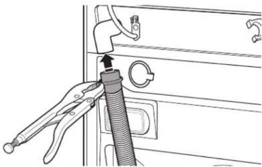 MAYTAG MHN33PD - Conexión de la manguera de desagüe Retire la manguera de desagüe del tambor de la lavadora - 2