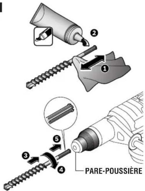 BOSCH RH745 - DEPOSE DE L'ÉQUIPEMENT ACCESSOIRE - 1