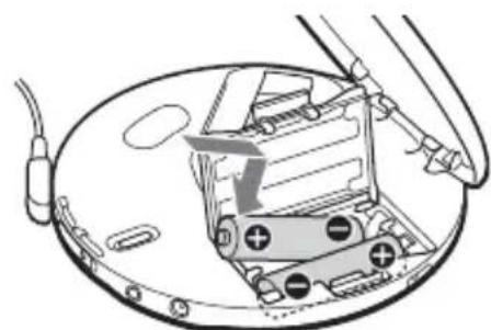SONY Discman DNE718CK - To insert the batteries - 2