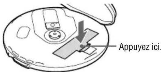 SONY Discman DNF420 - Préparation de la source d'alimentation (Pile sèche) - 4