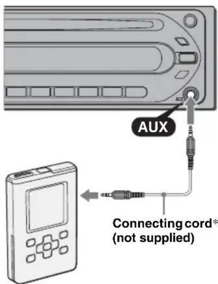 SONY CDXGT20W - Connecting the portable audio device - 1
