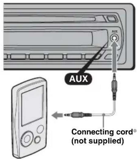 SONY CDXGT420IP - Connecting the portable audio device - 1