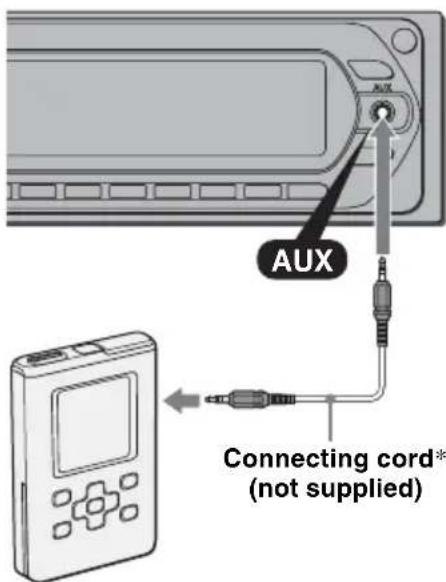 SONY CDXGT400 - Connecting the portable audio device - 1