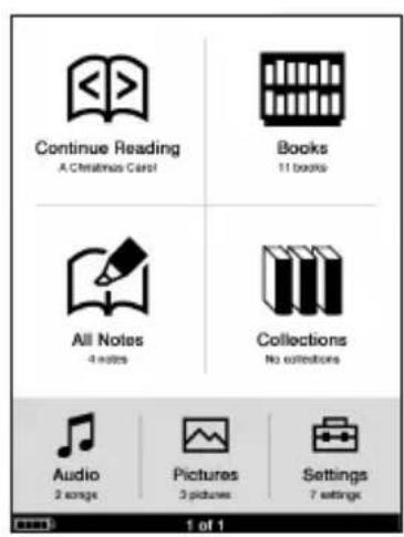 SONY Reader PRS700 - In the Home menu, tap (Settings). - 1
