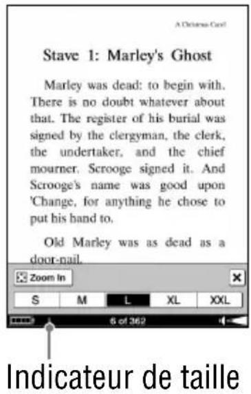 SONY Reader PRS700 - Tapez sur « M », « L », « XL » ou « XXL». - 1