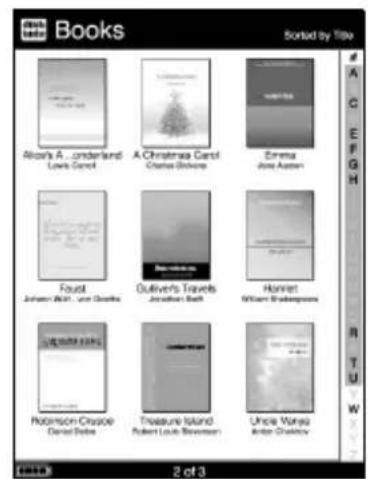 SONY Reader PRS700 - Switching list display format - 2
