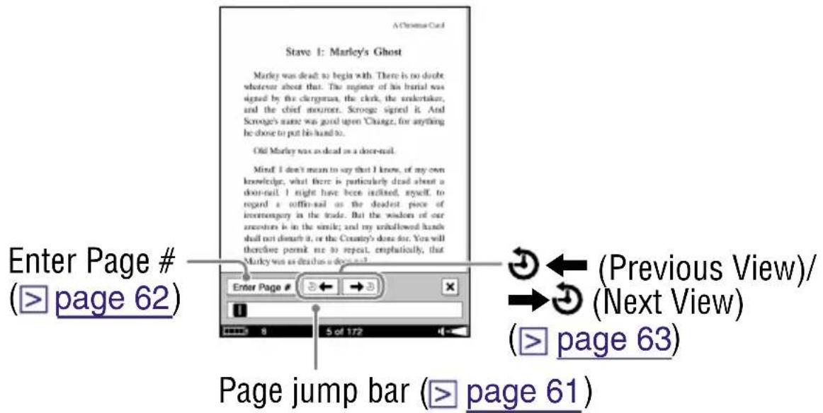 SONY Reader PRS700 - Tap “Go to Page.” - 1