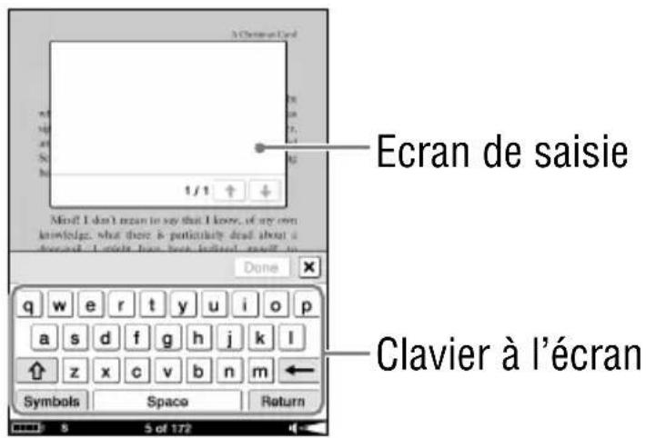 SONY Reader PRS700 - Tapez sur le signet ou le mot surligné. - 1