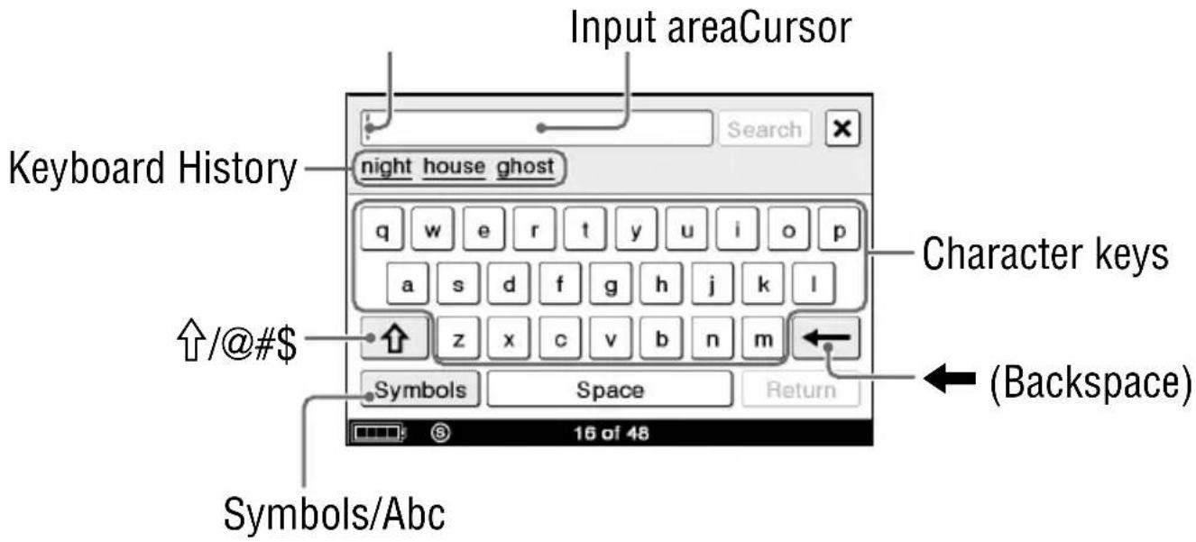 SONY Reader PRS700 - Tap the on-screen keyboard to input the word. - 1