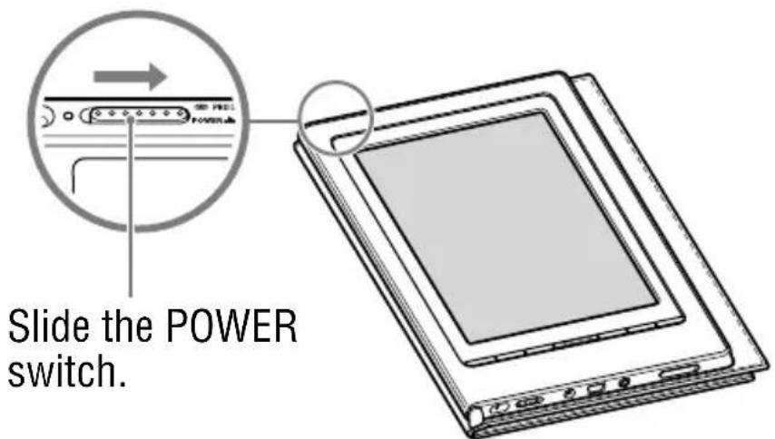 SONY Reader PRS700 - Turning on the Reader - 1