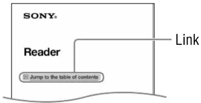 SONY Reader PRS700 - To use the link tool of eBooks files on the Reader - 1