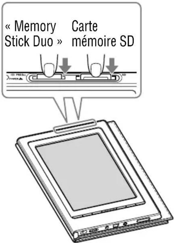 SONY Reader PRS700 - Appliquez une légere pression sur la carte mémoire. - 1