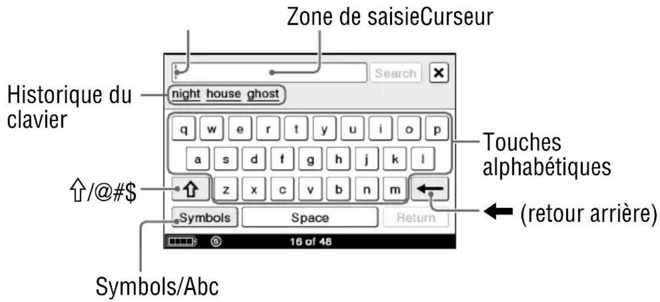 SONY Reader PRS700 - Tapez sur le clavier à l'écran pour saisir le mot. - 1