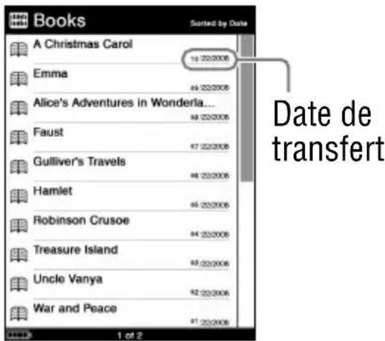 SONY Reader PRS700 - Tri d'une liste - 2