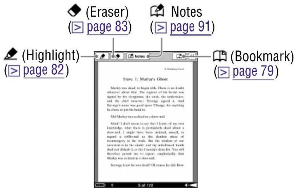 SONY Reader PRS700 - Tap "Create/Edit Notes." - 1