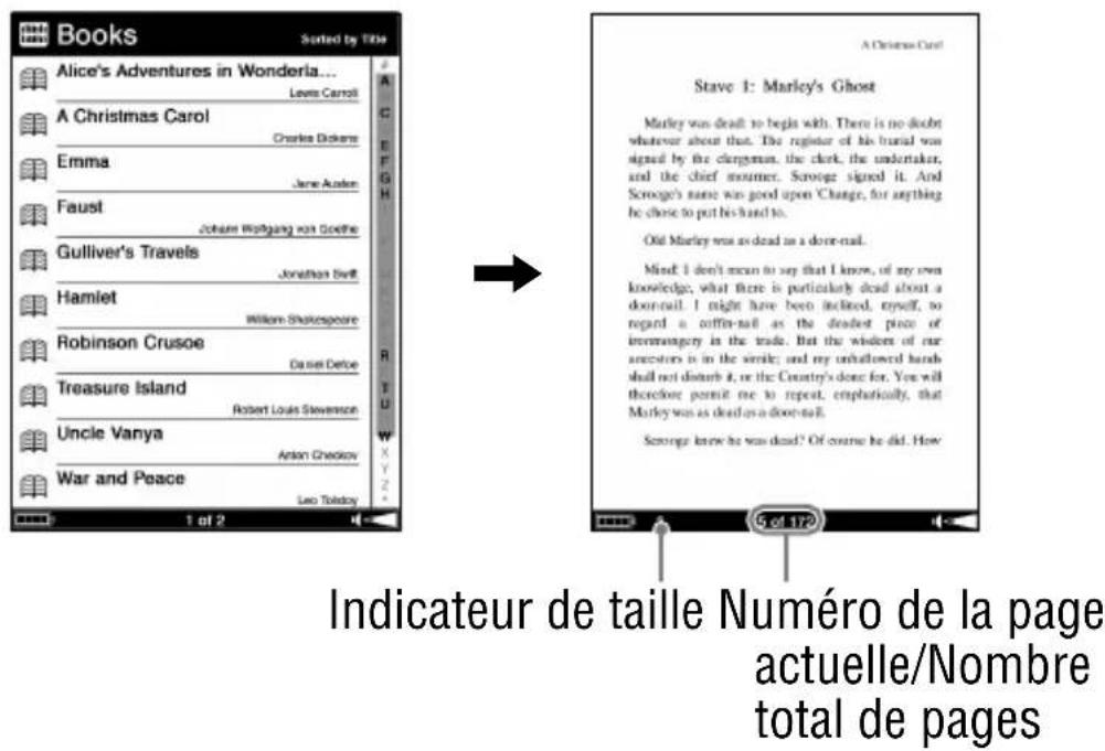 SONY Reader PRS700 - Tapez sur le livre de votreCHOix dans la liste delivres. - 1