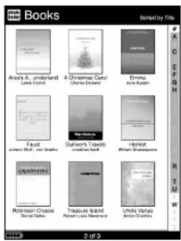 SONY Reader PRS700 - Modification du format d'affichage de la liste - 2