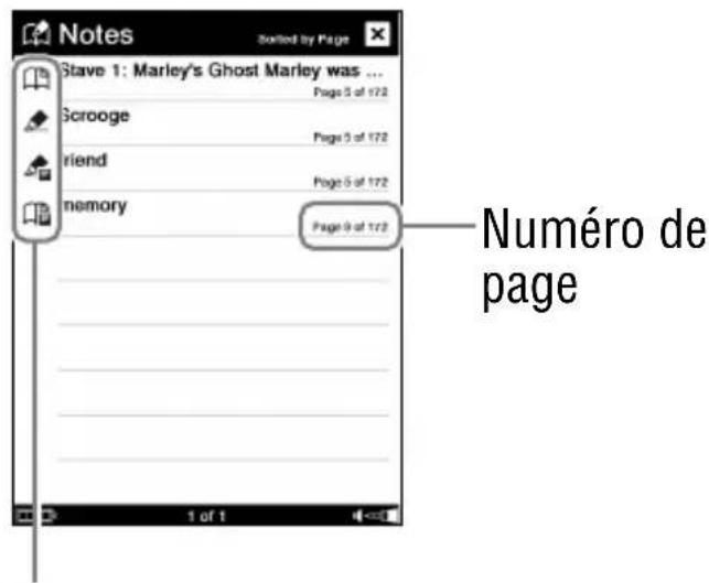 SONY Reader PRS700 - Tapez sur «Notes » - 3