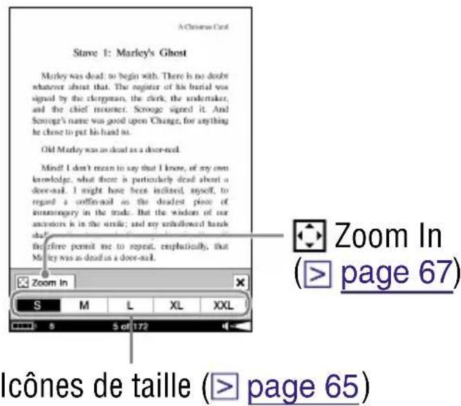 SONY Reader PRS700 - Modification de la taille et zoom - 1