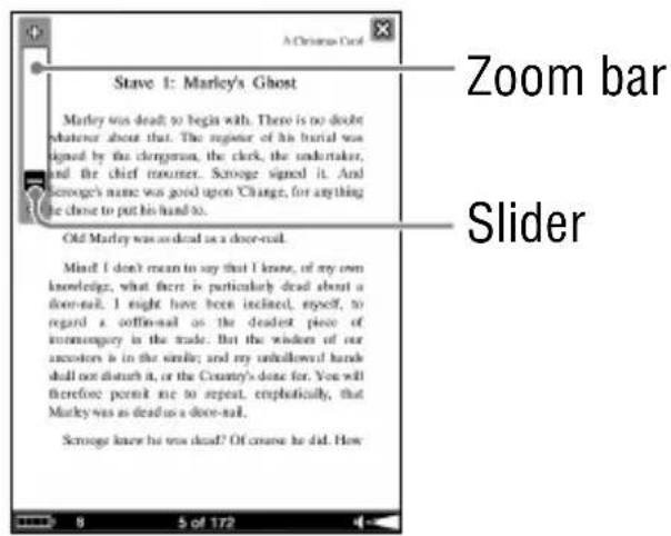 SONY Reader PRS700 - Tap Zoom In." - 1