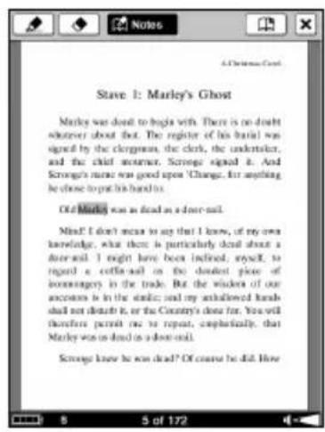SONY Reader PRS700 - Tapez sur «Notes » - 1