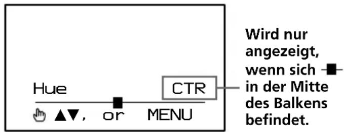 SONY XVMR75 - Wenn "Hue" ausgewählt ist (nur NTSC) - 1